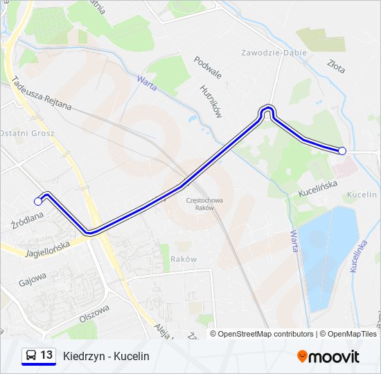 13 bus Line Map