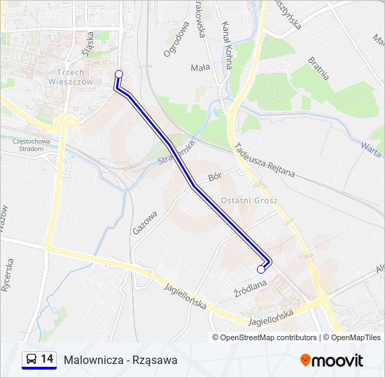 14 bus Line Map