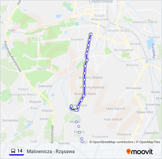 14 bus Line Map