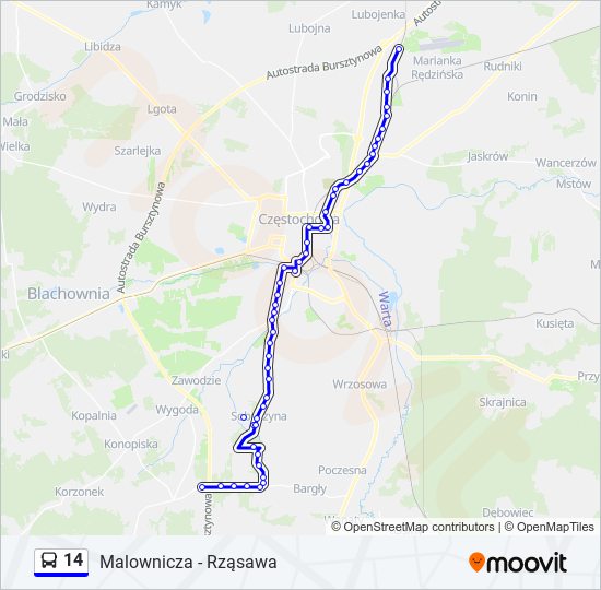 14 bus Line Map