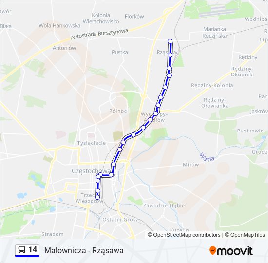 14 bus Line Map