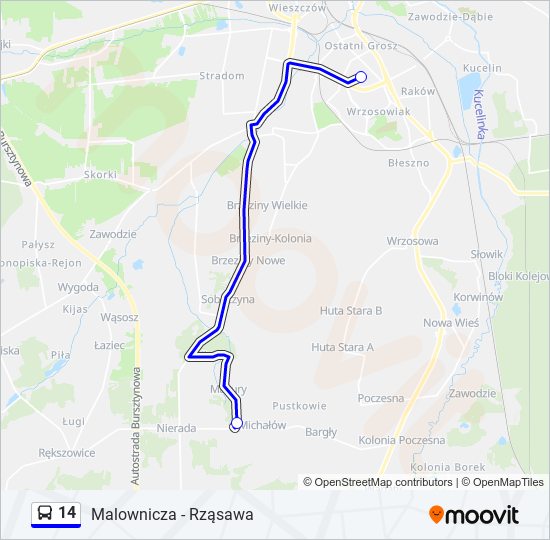 Автобус 14: карта маршрута