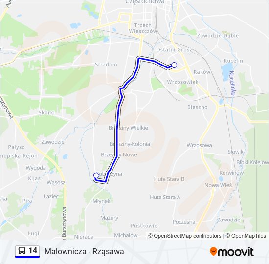 14 bus Line Map