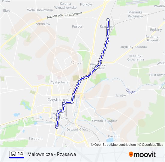 Автобус 14: карта маршрута