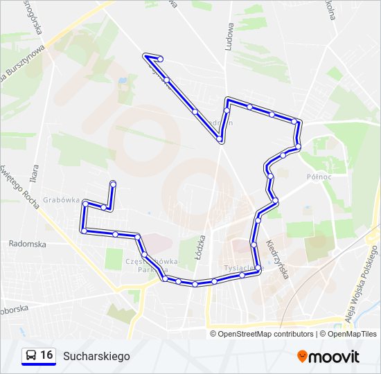 16 bus Line Map