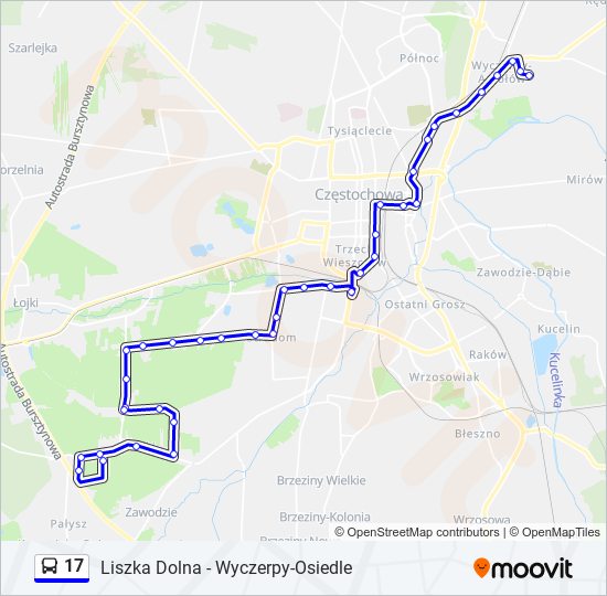 17 bus Line Map