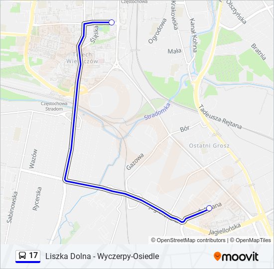 17 bus Line Map