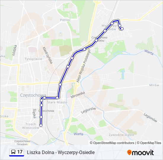 17 bus Line Map