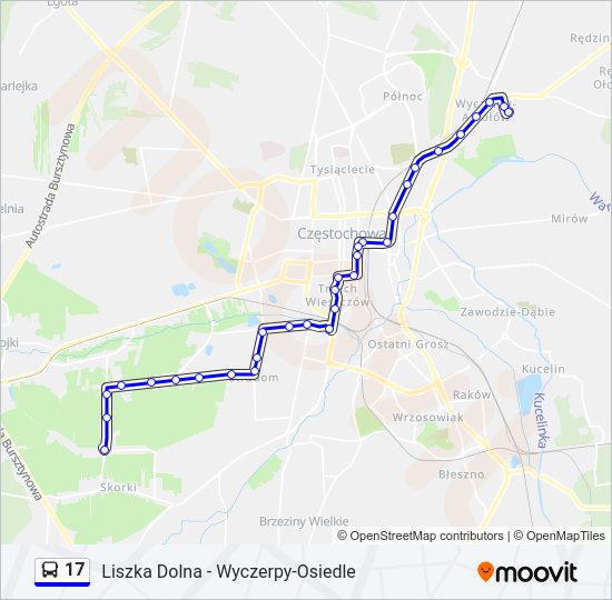 17 bus Line Map