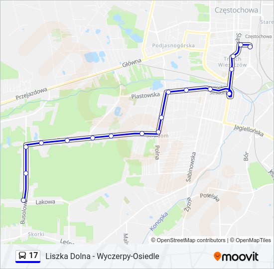 17 bus Line Map