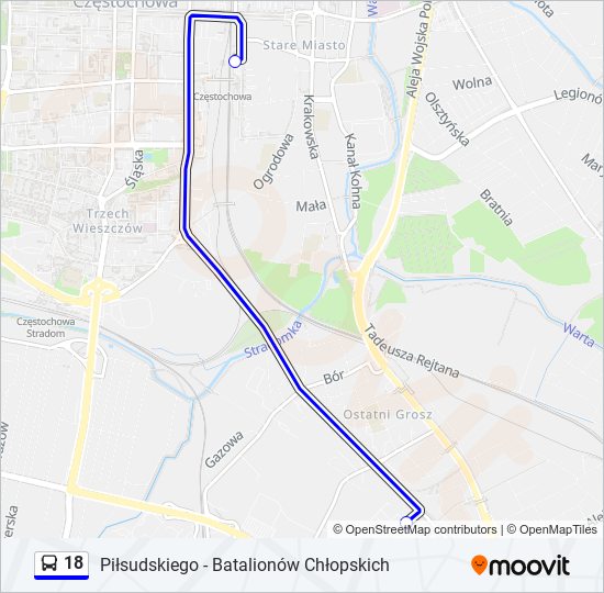 18 bus Line Map