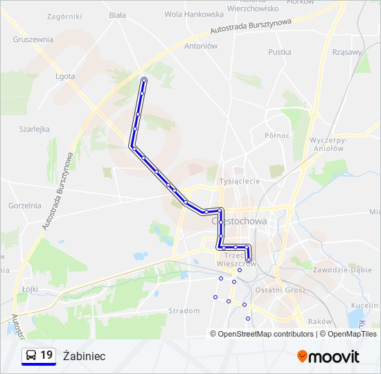 19 bus Line Map