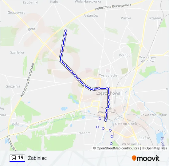 19 Bus Line Map
