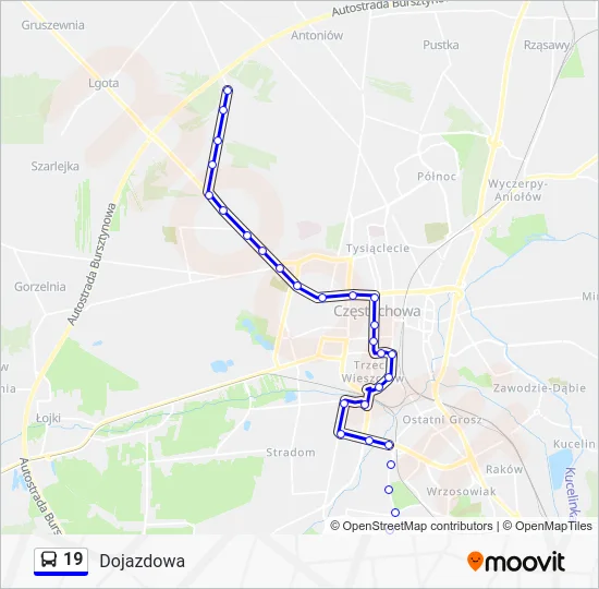 Автобус 19: карта маршрута