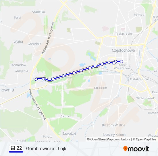 Автобус 22: карта маршрута