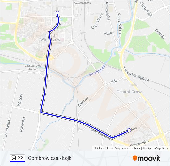 22 bus Line Map