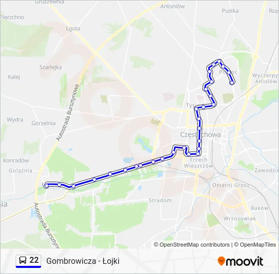 Автобус 22: карта маршрута