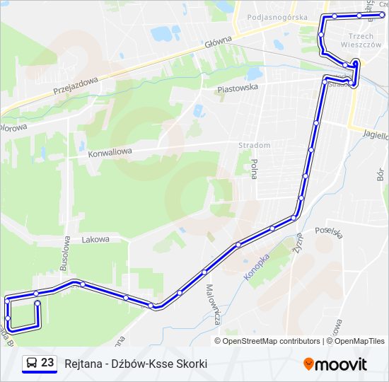 23 bus Line Map