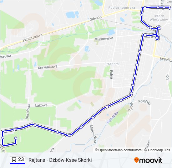 23 bus Line Map