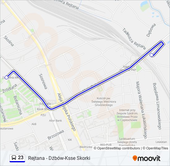 23 bus Line Map