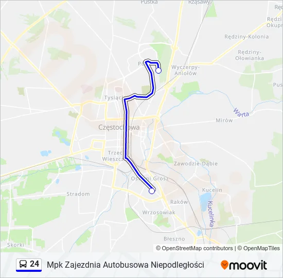 Автобус 24: карта маршрута