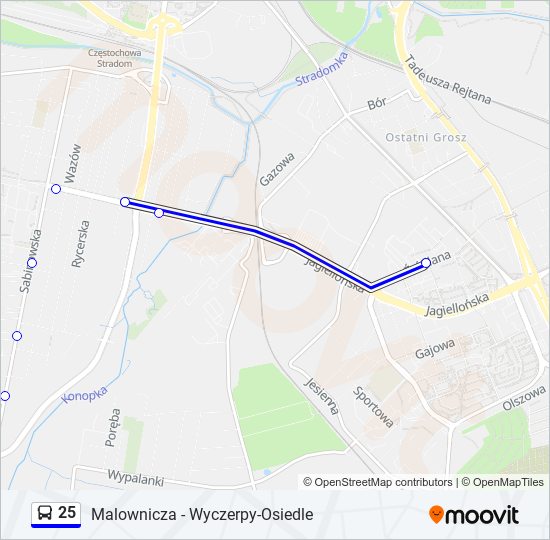 25 bus Line Map