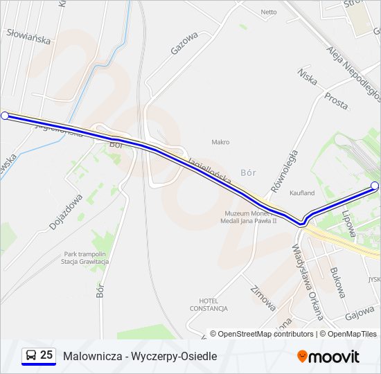 25 bus Line Map