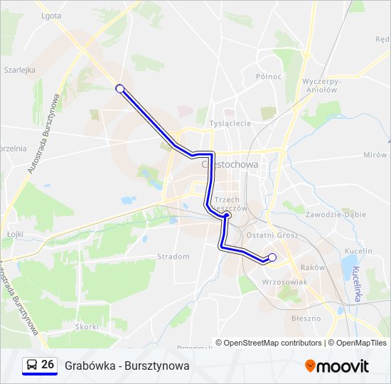 26 bus Line Map