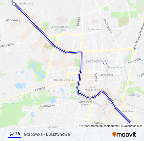 26 bus Line Map