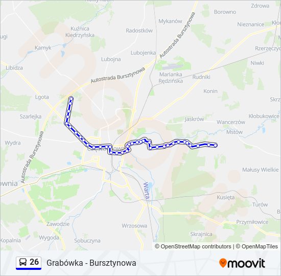 26 bus Line Map