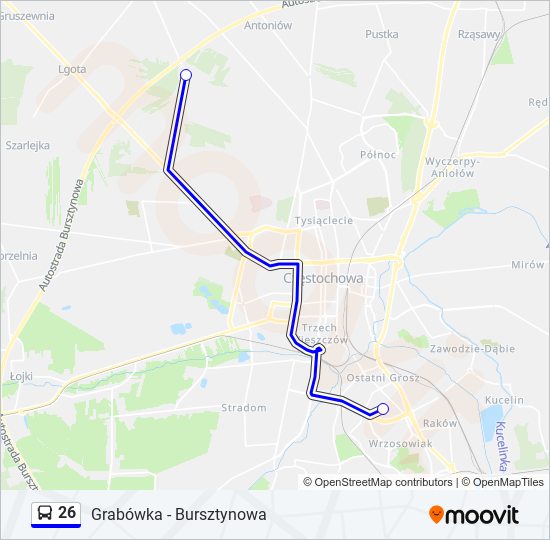 26 bus Line Map