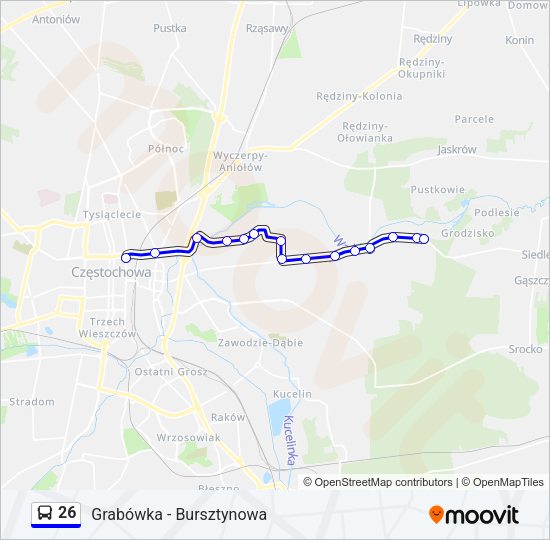 26 bus Line Map