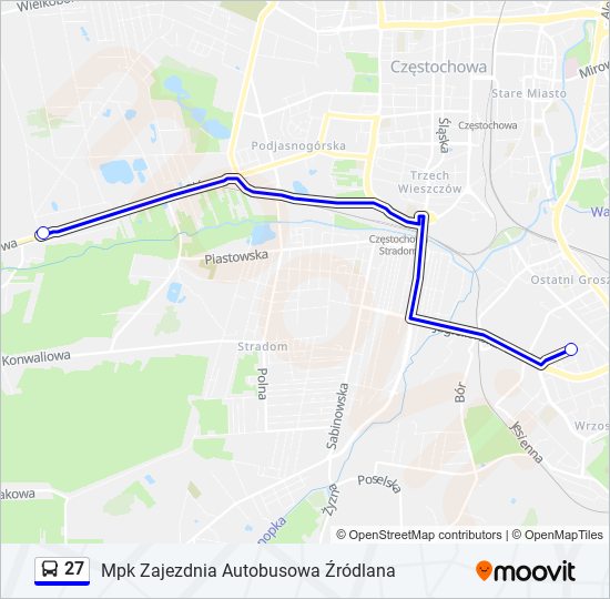 27 bus Line Map