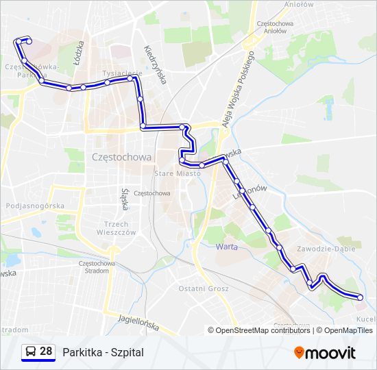 28 bus Line Map