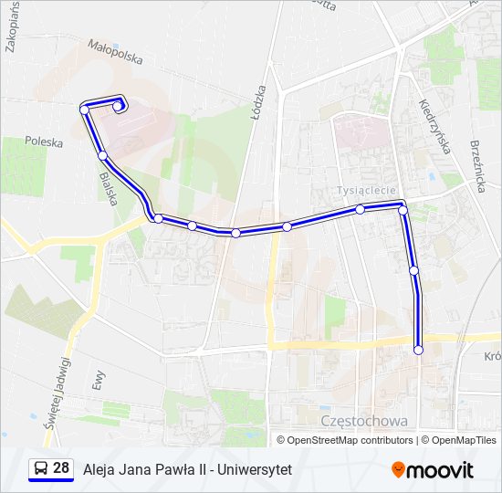 28 bus Line Map