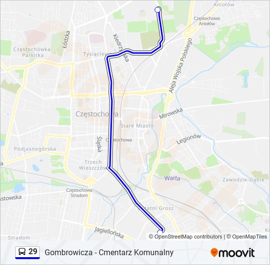 29 bus Line Map