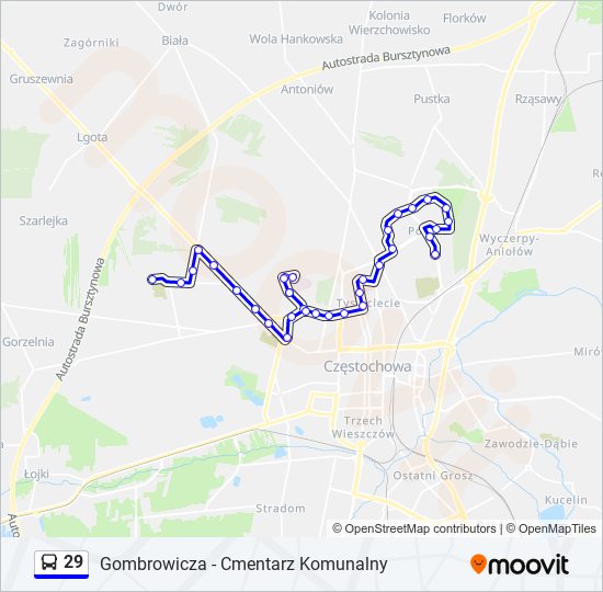 29 bus Line Map