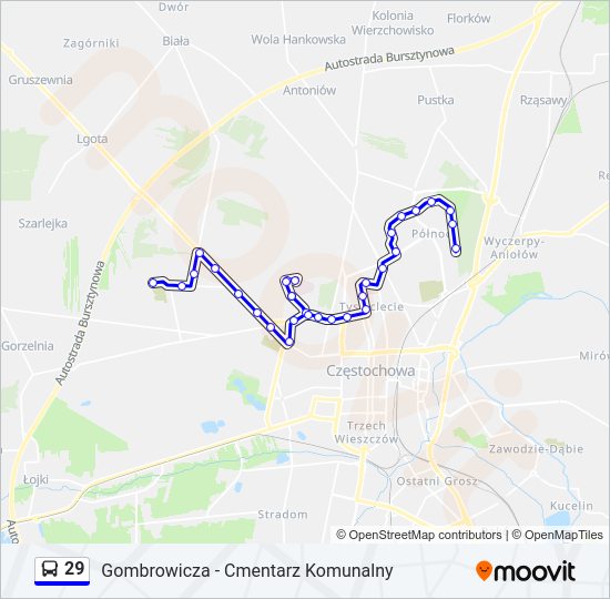 Автобус 29: карта маршрута