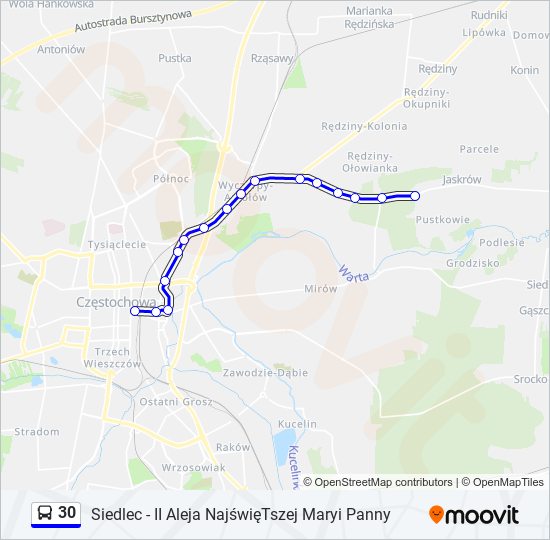 30 bus Line Map