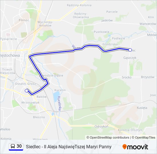 30 bus Line Map