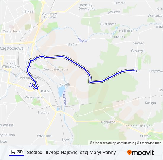 30 bus Line Map