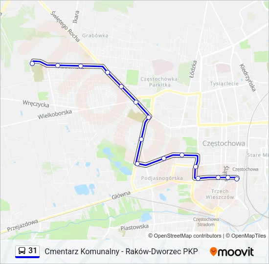 Автобус 31: карта маршрута