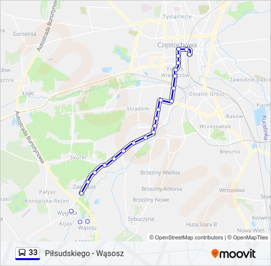 33 bus Line Map