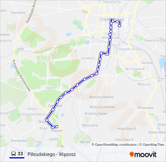 33 bus Line Map