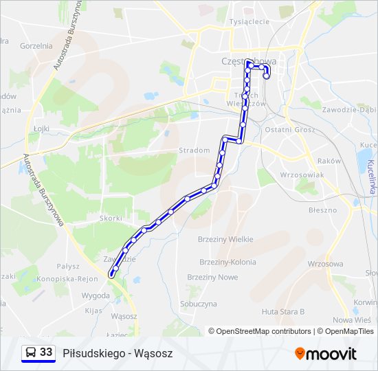 33 bus Line Map