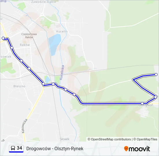 34 Bus Line Map