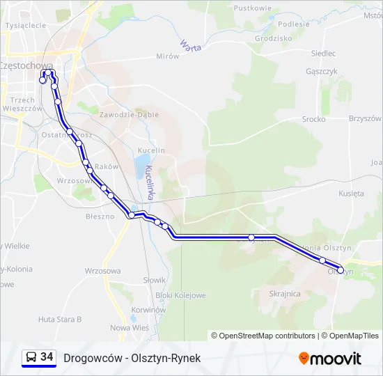 34 Bus Line Map