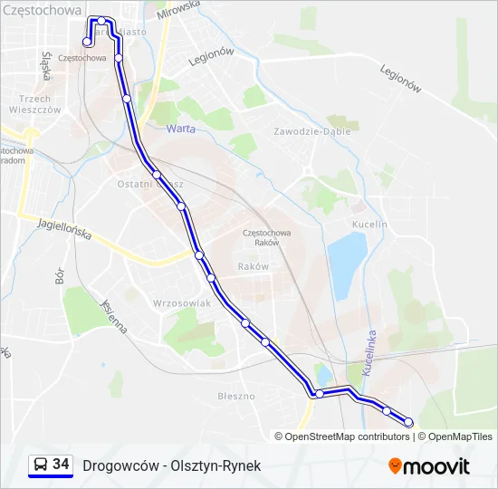 34 Bus Line Map