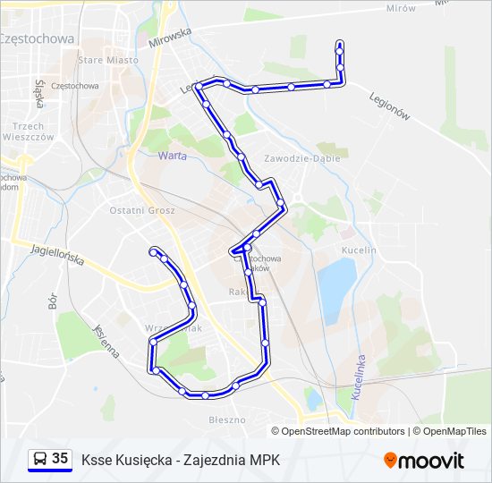 35 bus Line Map