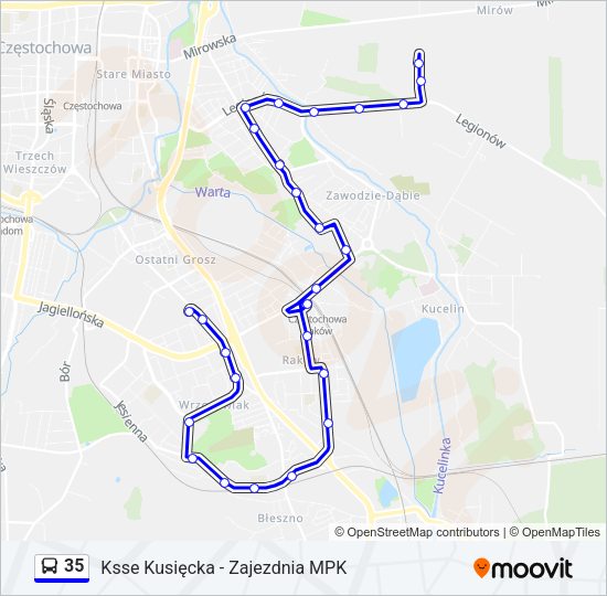 35 bus Line Map